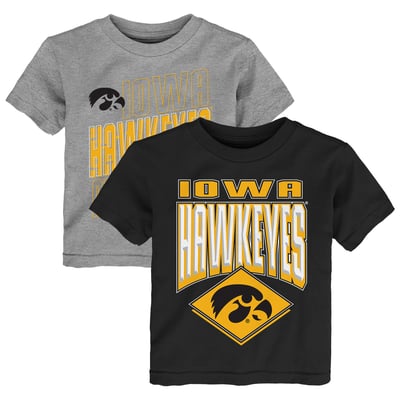 Iowa Hawkeyes Outerstuff Toddler Trench Kings 2-Pack T-Shirt Set - Black/Gray