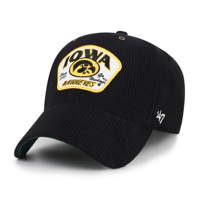 Iowa Hawkeyes '47 Unisex Accordia Corduroy MVP Adjustable Hat - Black
