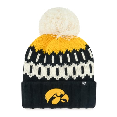 Iowa Hawkeyes '47 Unisex Seasonal Chainstitch Knit Hat with Pom - Black