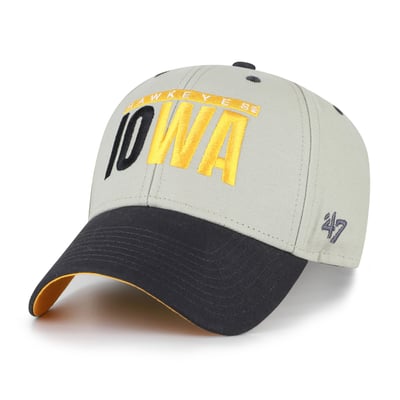 Iowa Hawkeyes '47 Unisex Half Block Text MVP Adjustable Hat - Gray/Black