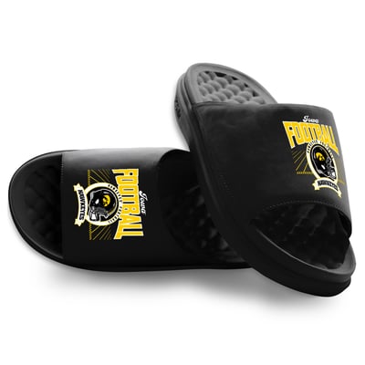 Iowa Hawkeyes ISlide Unisex Football Kickoff Motive Slide Sandals - Black