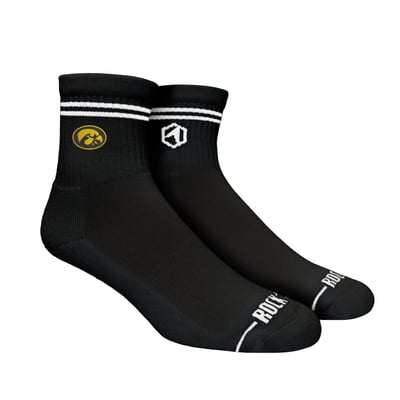  Iowa Hawkeyes Rock Em Unisex Casual Stripe Quarter-Length Socks - Black