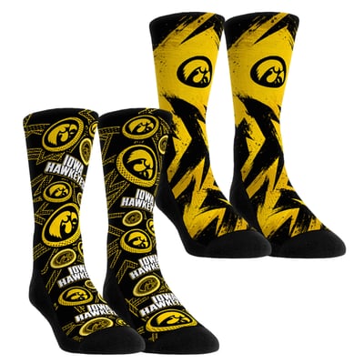 Iowa Hawkeyes Rock Em Unisex Game Day Two-Pack Crew Socks Set - Yellow
