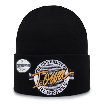  The Game Unisex Iowa Hawkeyes Script Circle Cuffed Knit Hat - Black