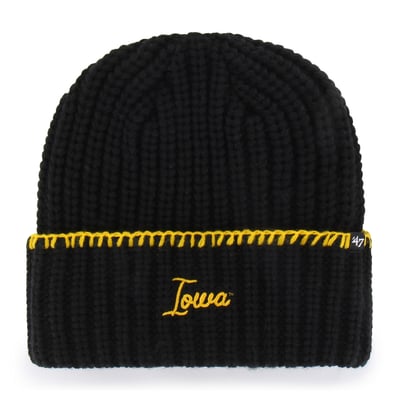  Iowa Hawkeyes '47 Women's Blanket Stitch Cuff Knit Hat - Black