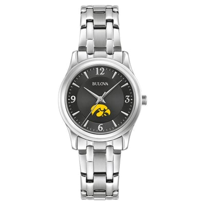 Iowa Hawkeyes Bulova Women's Corporate Collection Stainless Steel Watch - Black
