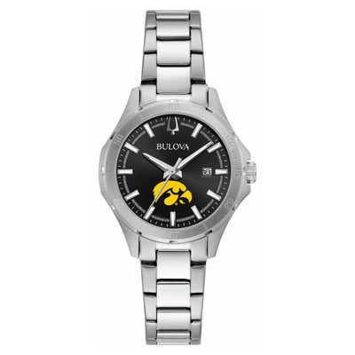 Iowa Hawkeyes Bulova Women's Stainless Steel Sport Classic Watch - Black