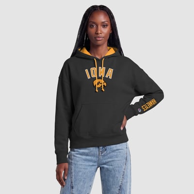  Iowa Hawkeyes Champion Women's Fleece Hoodie - Black