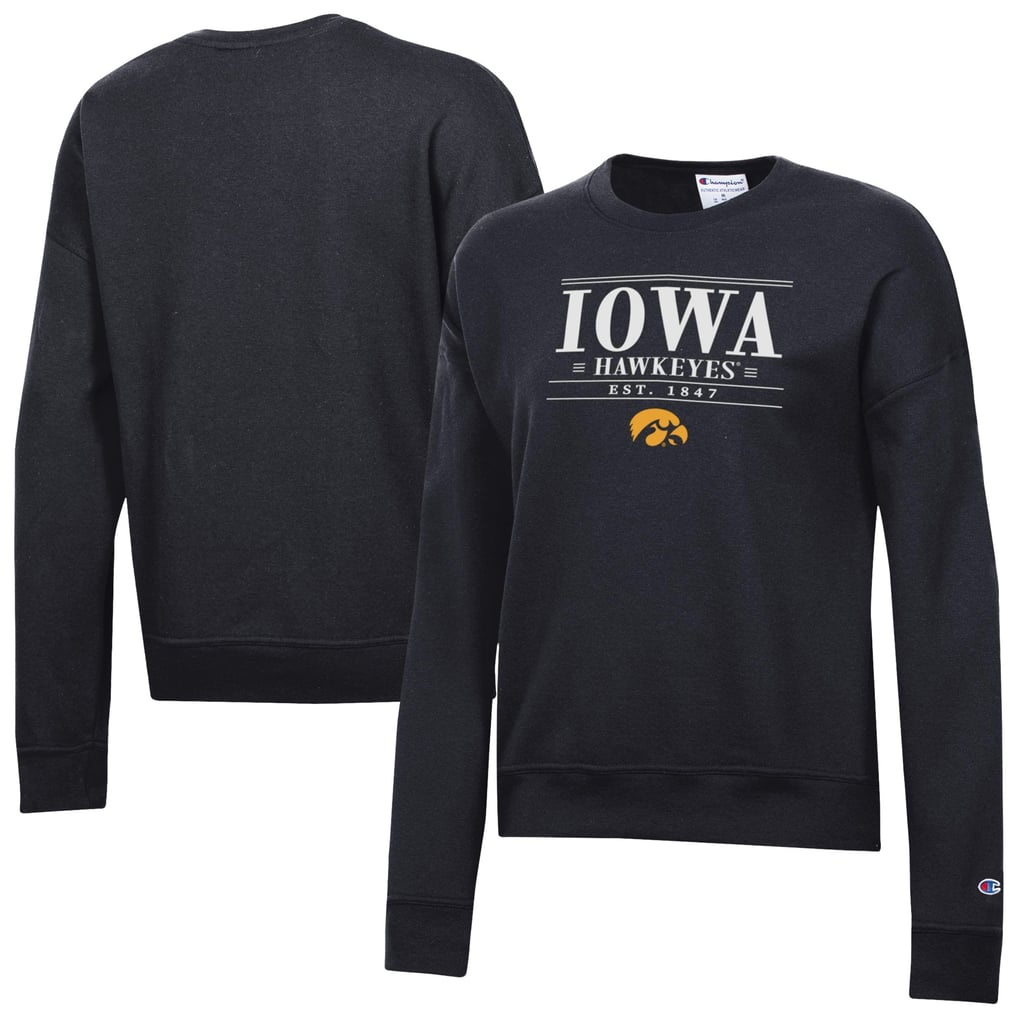 Iowa Hawkeyes Champion Women's Powerblend Pullover Sweatshirt - Black