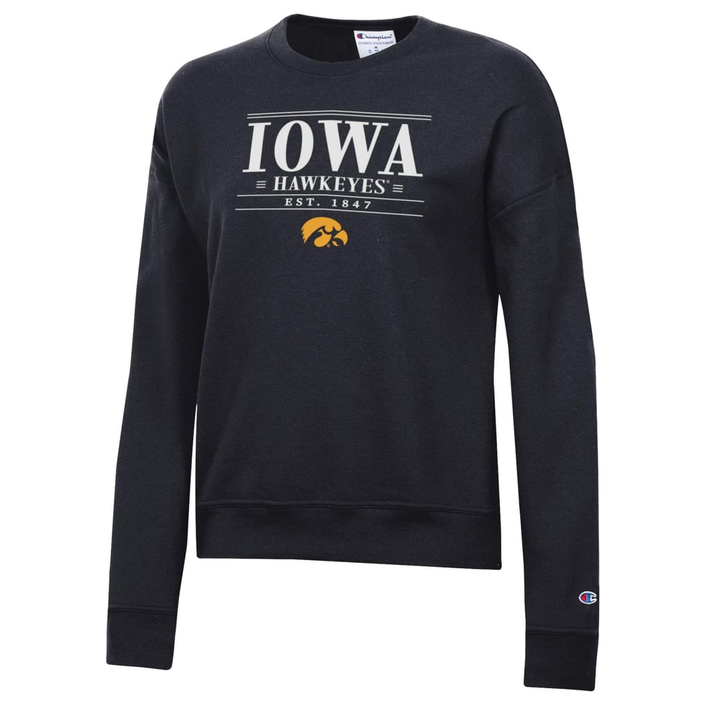 Iowa Hawkeyes Champion Women's Powerblend Pullover Sweatshirt - Black