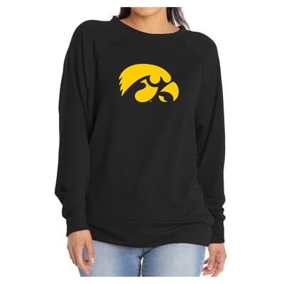 Iowa Hawkeyes Flying Colors Apparel Women's Rylee Raglan Long Sleeve T-Shirt - Black
