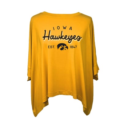 Iowa Hawkeyes Flying Colors Apparel Women's Felicity Flowy T-Shirt - Gold
