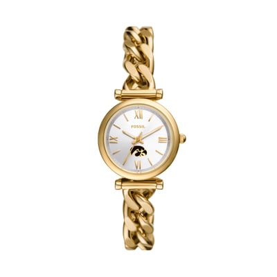 Iowa Hawkeyes Fossil Women's Carlie Gold-Tone Stainless Steel Watch