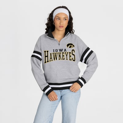  Iowa Hawkeyes Gameday Couture Women's Hold the Line Quarter-Zip Pullover - Gray