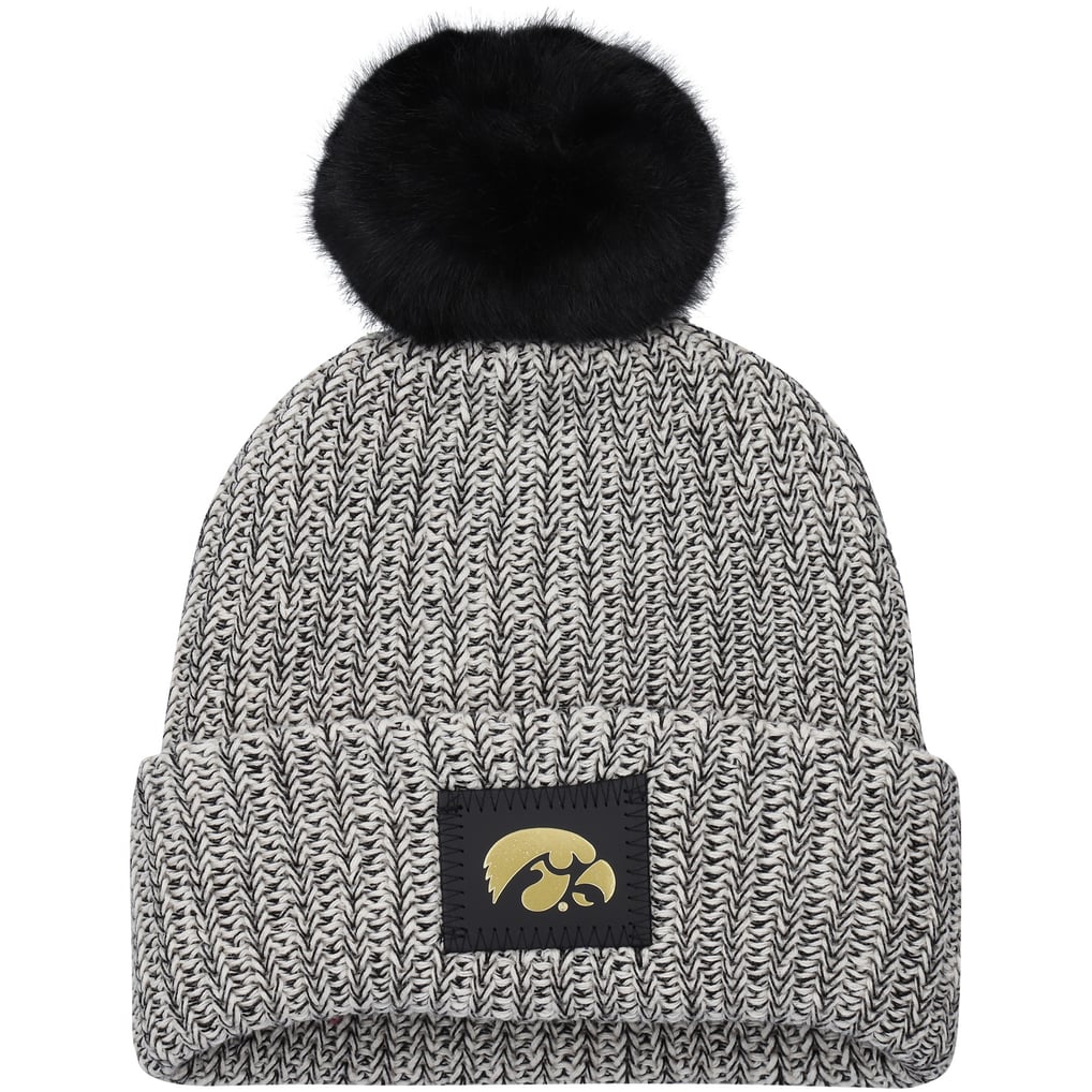 Black/White Love Your Melon Iowa Hawkeyes Beanie w/ Pom New! Iowa Prudence Slouch Beanie Womens BK - Stock Item In USA main image 2