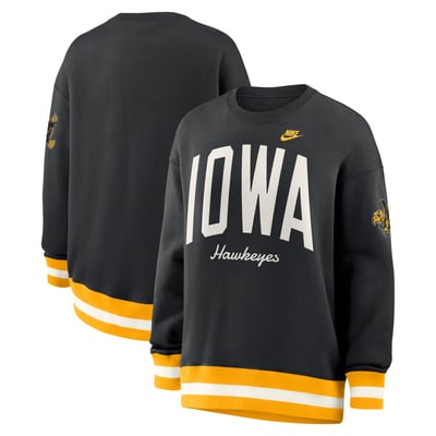 Iowa Hawkeyes Nike Women's Oversized Legacy Arch Phoenix Sweatshirt - Black