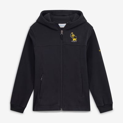  Iowa Hawkeyes Columbia Youth Flanker Fleece Full-Zip Hoodie - Black