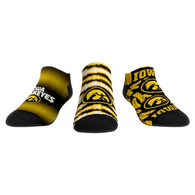  Iowa Hawkeyes Rock Em Youth Make Some Noise Three-Pack Low-Cut Socks Set - Black