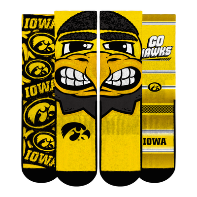  Iowa Hawkeyes Rock Em Youth Fan Favorite Three-Pack Crew Sock Set - Gold