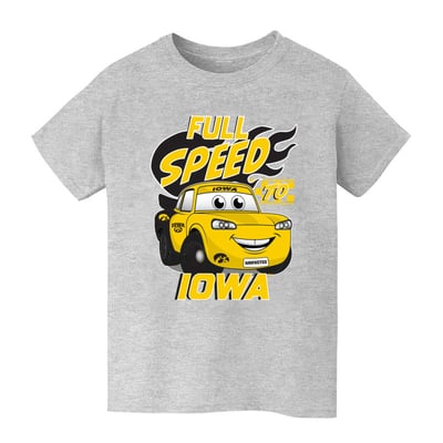  Iowa Hawkeyes Vive La Fete Youth Full Speed T-Shirt - Gray