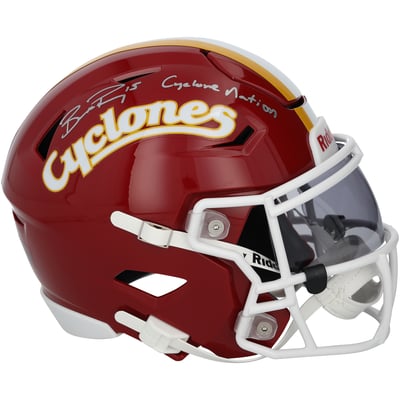 Brock Purdy Iowa State Cyclones Autographed Fanatics Authentic Riddell Speed Flex Mid-Size Helmet with "Cyclone Nation" Inscription