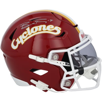 Brock Purdy Iowa State Cyclones Autographed Fanatics Authentic Riddell Speed Flex Mid-Size Helmet