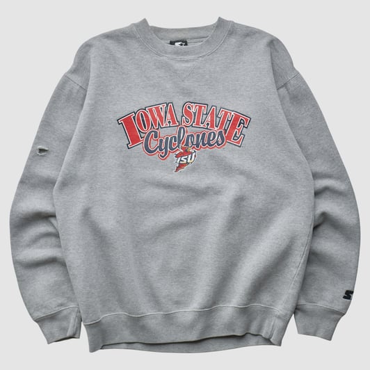 Iowa State Cyclones Starter 2000s Pullover Sweatshirt - Gray - M by Fanatics Real Vintage