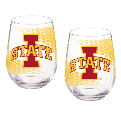 Iowa State Cyclones Two-Piece 17oz. Color Fade Stemless Wine Glass Set