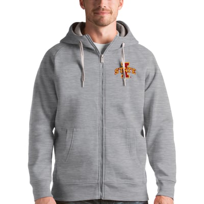 Iowa State Cyclones Antigua Victory Full-Zip Hoodie - Gray