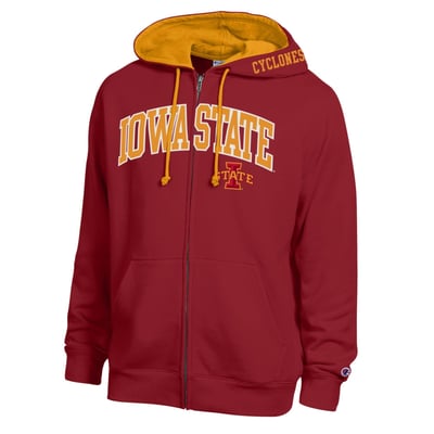 Iowa State Cyclones Champion Arch Logo Full-Zip Fleece Hoodie - Cardinal