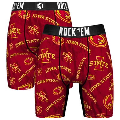  Iowa State Cyclones Rock Em All Over Logo Boxer Briefs - Cardinal