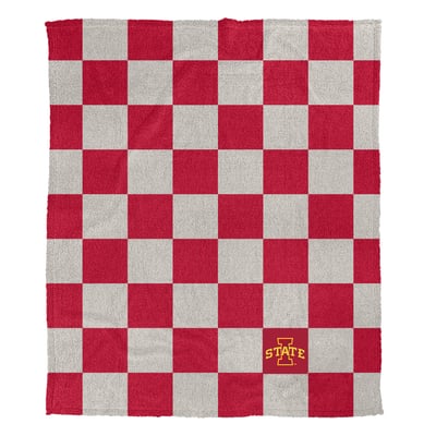 Iowa State Cyclones Pegasus Checkered Logo Patch 50" x 60" Cozy Knit Blanket