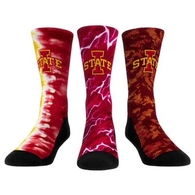 Iowa State Cyclones Rock Em Unisex Three-Piece Team Tones Crew Socks Set