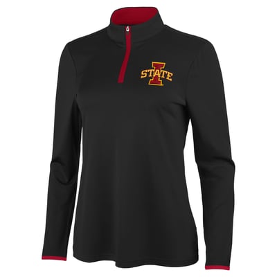 Iowa State Cyclones Antigua Women's Brink Quarter-Zip Pullover - Black/Cardinal