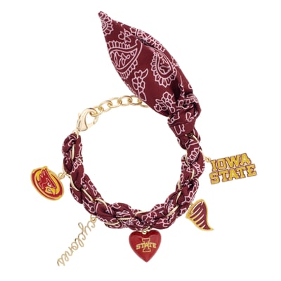 Iowa State Cyclones CANVAS Style Women's Bandana Charm Bracelet