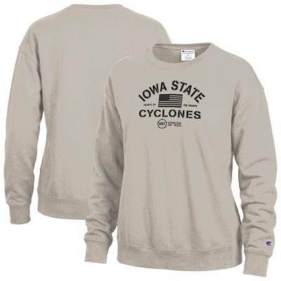 Iowa State Cyclones Champion Women's Operation Hat Trick Powerblend Sweatshirt - Tan