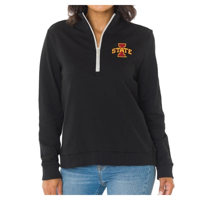 Iowa State Cyclones Flying Colors Apparel Women's Quinn Quarter-Zip Fleece - Black

