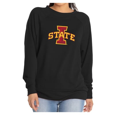 Iowa State Cyclones Flying Colors Apparel Women's Rylee Raglan Long Sleeve T-Shirt - Black

