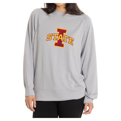 Iowa State Cyclones Flying Colors Apparel Women's Rylee Raglan Long Sleeve T-Shirt - Gray

