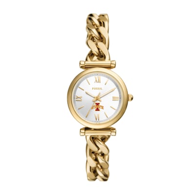 Iowa State Cyclones Fossil Women's Carlie Gold-Tone Stainless Steel Watch