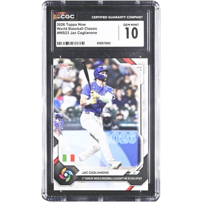 Jac Caglianone Italy Baseball 2026 Topps Now 1st Career World Baseball Classic HR in USA Upset #WB23 CGC Authenticated 10 Card