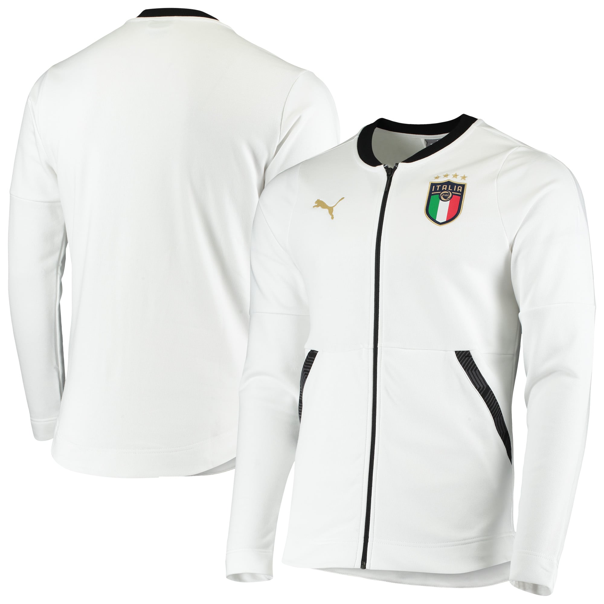 Italy National Team Puma Casual Full-Zip Jacket - White/Gold
