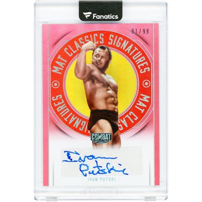 Ivan Putski Autographed 2025 Panini Combat Anthology Mat Classics Signatures Red #MC-IPT #91/99 Card