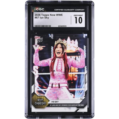 IYO SKY WWE 2026 Topps Now WWE 2026 Queen of the Ring #67 CGC Authenticated GEM MINT 10 Card
