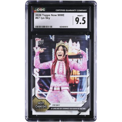 IYO SKY WWE 2026 Topps Now WWE 2026 Queen of the Ring #67 CGC Authenticated MINT+ 9.5 Card