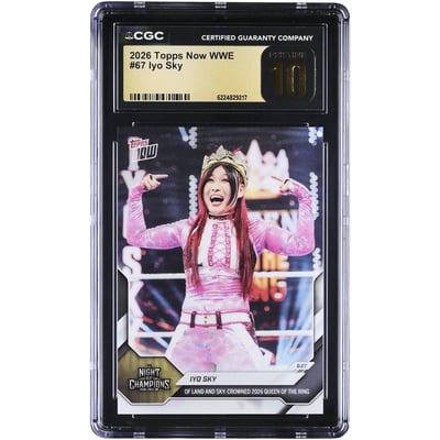 IYO SKY WWE 2026 Topps Now WWE 2026 Queen of the Ring #67 CGC Authenticated PRISTINE 10 Card
