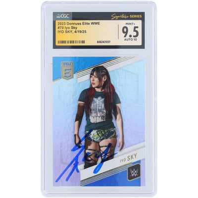 IYO SKY WWE Autographed 2023 Panini Donruss Elite #70 CGC Fanatics Witnessed Authenticated 9.5/10 Card