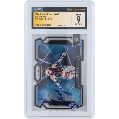 IYO SKY WWE Autographed 2024 Panini Prizm #90 CGC Fanatics Witnessed Authenticated 9/10 Card