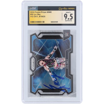 IYO SKY WWE Autographed 2024 Panini Prizm #90 CGC Fanatics Witnessed Authenticated 9.5/10 Card