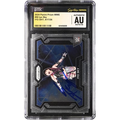 IYO SKY WWE Autographed 2024 Panini Prizm #90 CGC Fanatics Witnessed Authenticated AUTO 10 Card